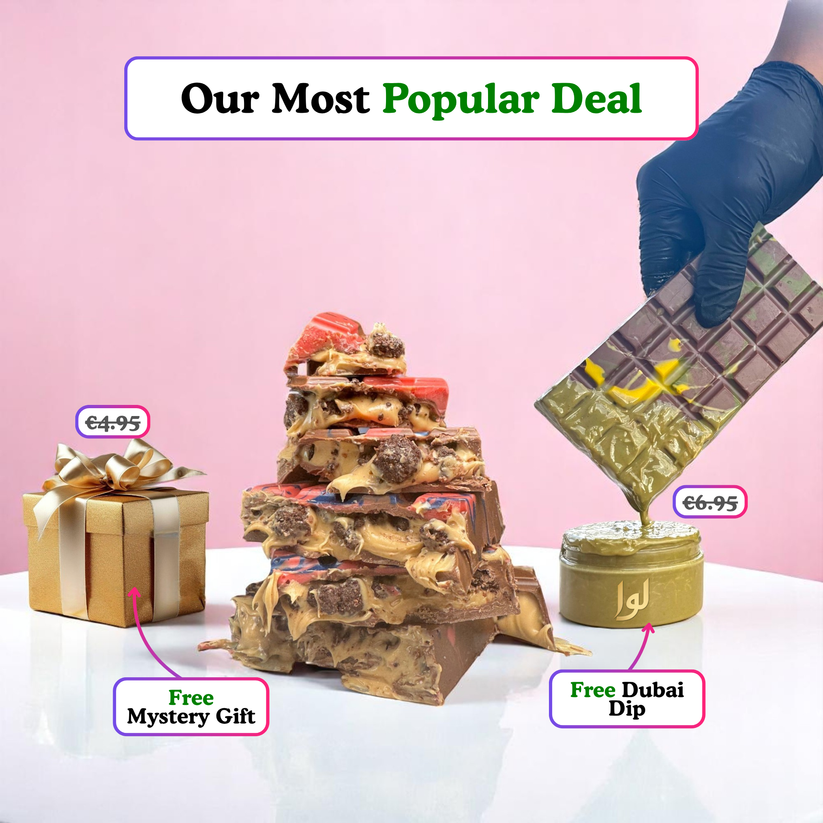 ChatGPT said:  Luxury Pink Pop Chocolate Bar – White Chocolate with Pistachio & Crunch