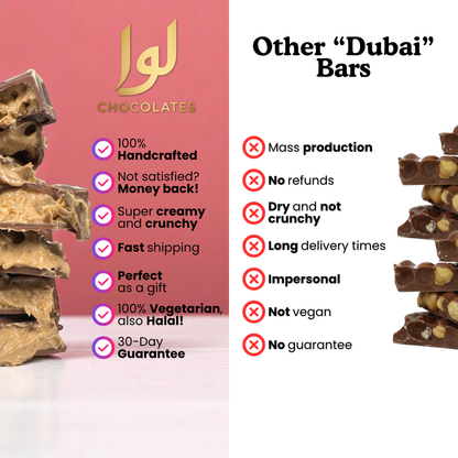 Chocolate Bar with Pistachio Cream, Pink Chocolate, and Crunchy Kadayif